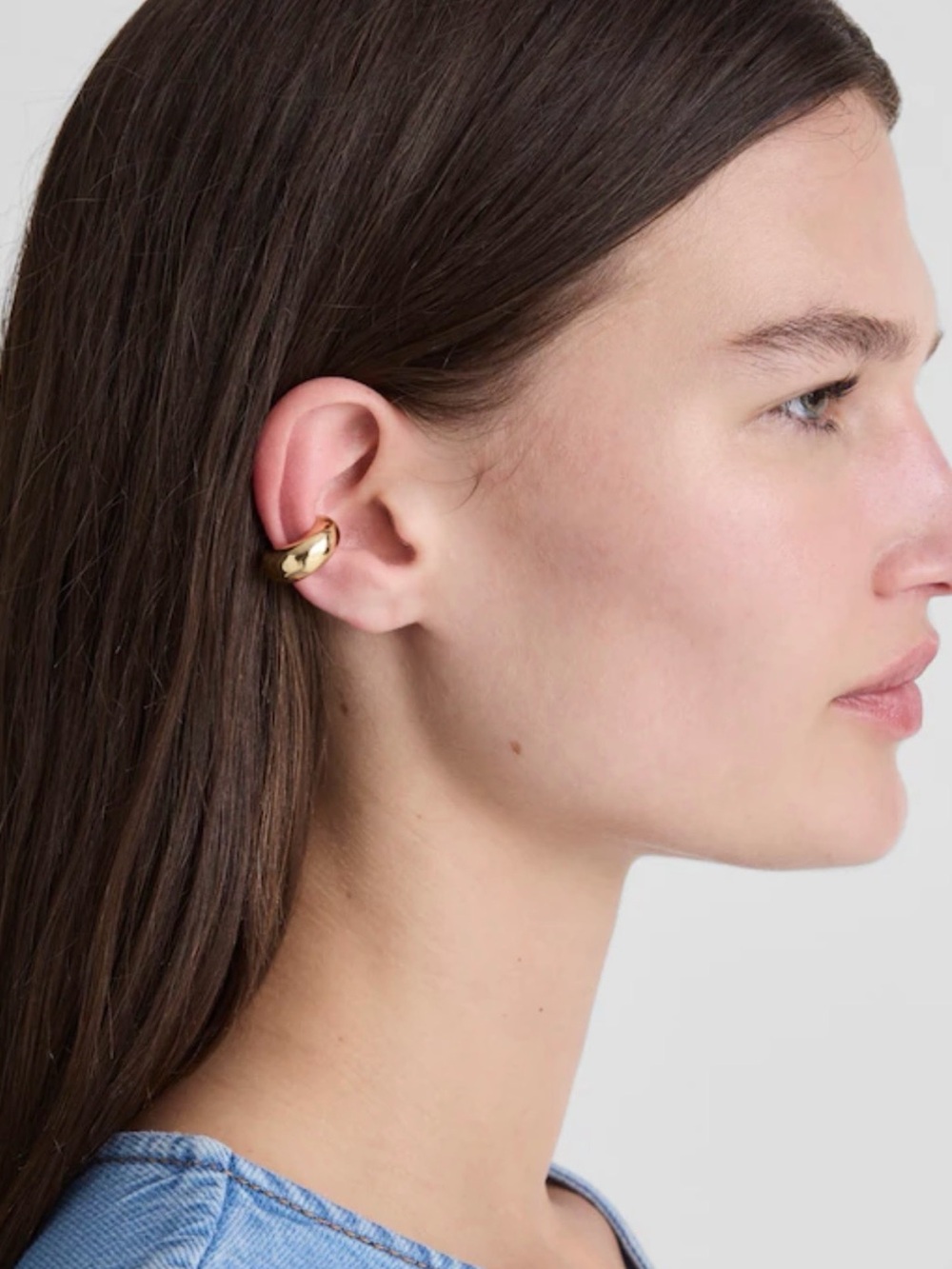Madewell Gold Tone Puffy Ear Cuff